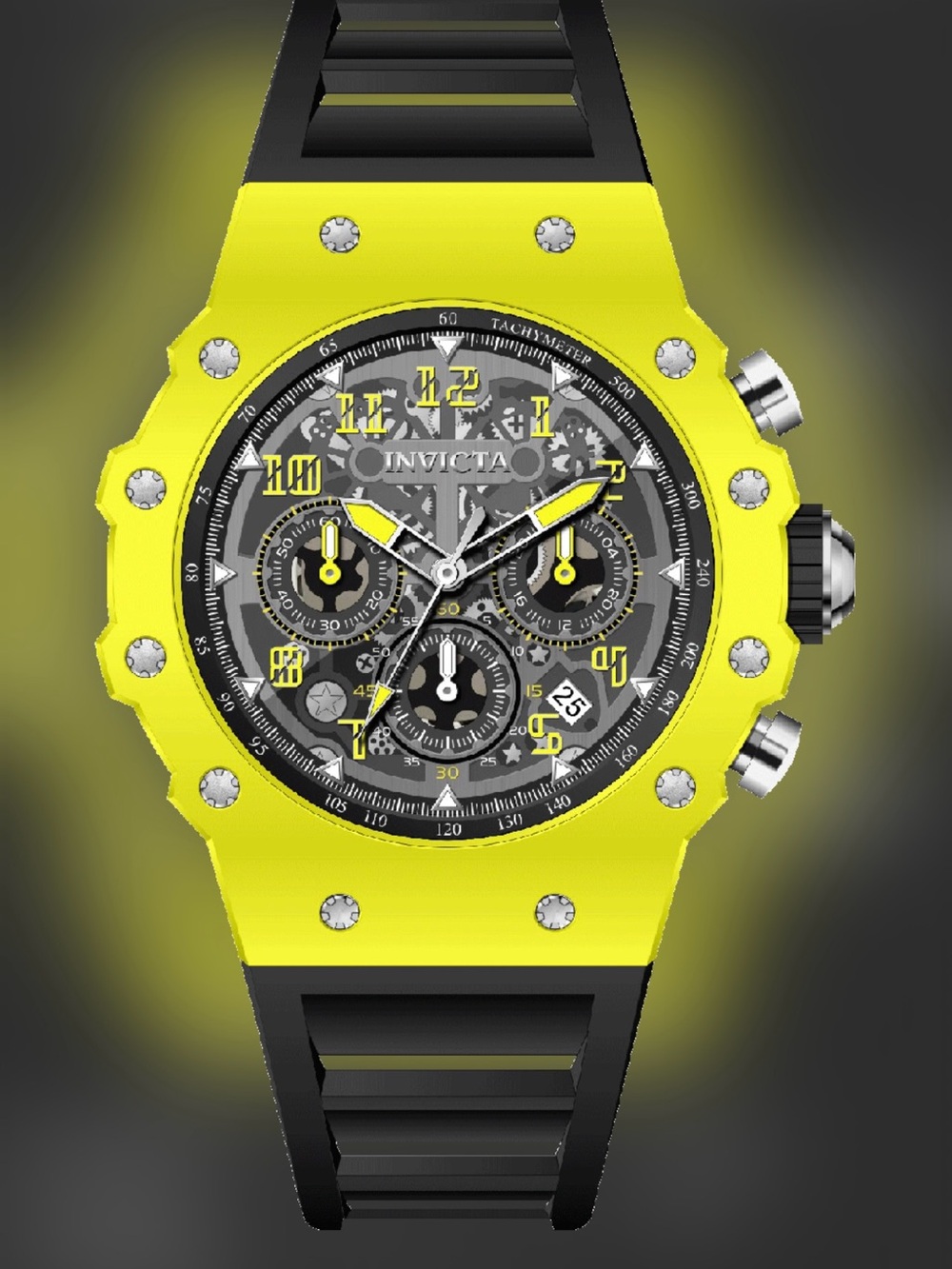 Invicta Racing Valyron Unisex Watch - 41mm Black & Yellow (69788